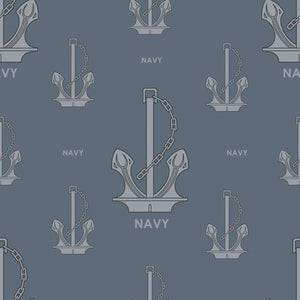 Navy Australia Anchor Grey.Priced per 25cm.