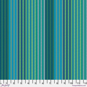 *Pre Order Kaffe CWSGP001.AQUA Caterpillar Stripe.Priced per 25cm - due March/April 2025