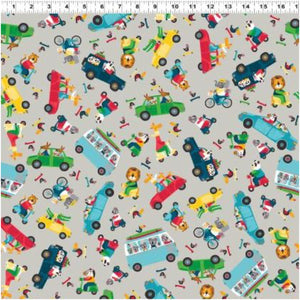 Animal fabric, animals in cars and buses