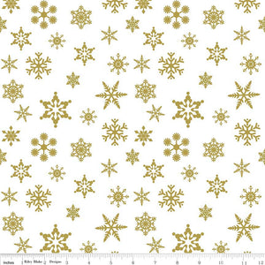 Sparkle Cotton SC566-GOLD snow flake METALLIC.Priced per 25cm.