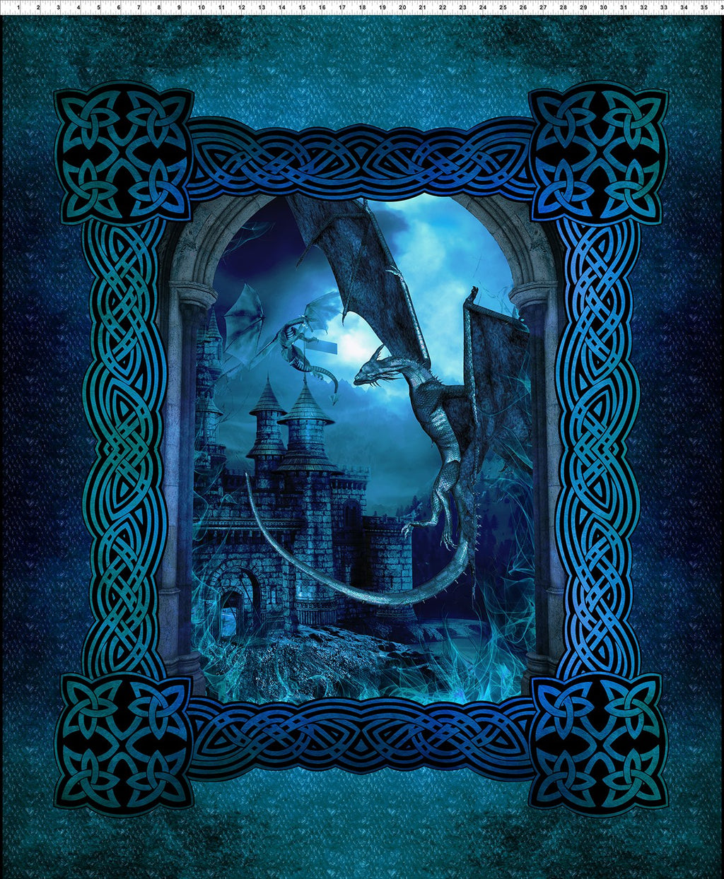 Dragons by Jason Yenter 1DRG-2, Large Dragon Panel Blue Fury