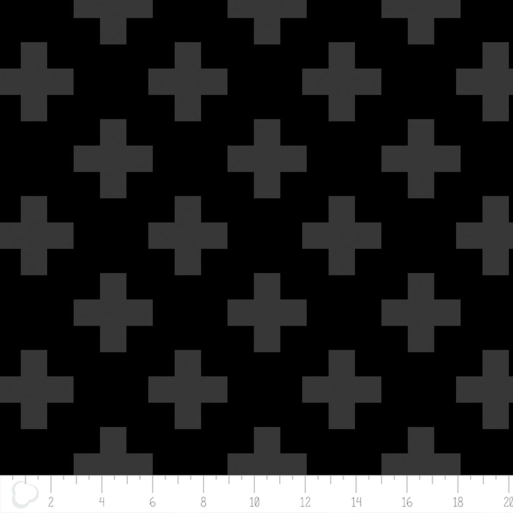 Opalescent 2143506 Swiss Cross Black.Priced per 25cm