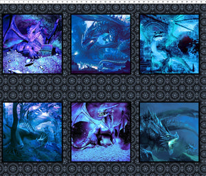 Dragons by Jason Yenter 2DRG-2, Small Dragons Panel Blue Fury