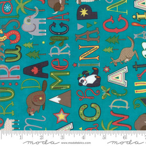*PRE CUT HELLO WORLD Words Blue by Abi Hall - 35302-16 PRICED BY A 1 METRE PIECE