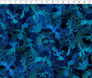 Dragons by Jason Yenter 4DRG-2, Flying Dragons Blue Fury.Priced per 25cm