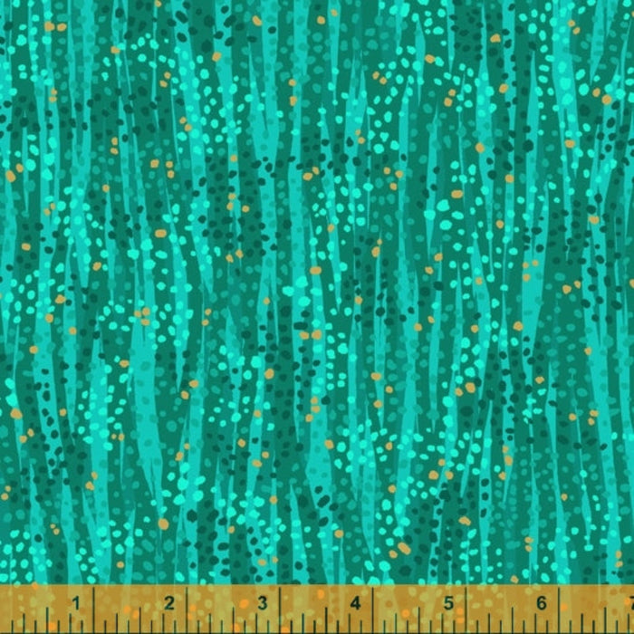 DEWDROP by Whistler Studios 52495M-12 Emerald Cotton / metallic embellished.Priced per 25cm
