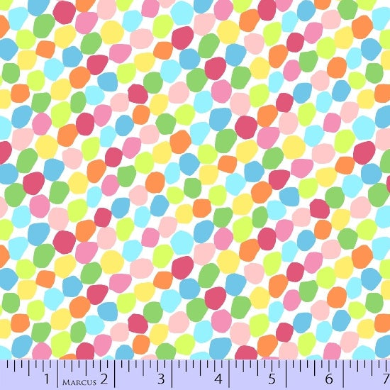 Marcus Fabric  Chasing Waves by Red Brolly - 9739-0146 Multi-Colour dots.Priced per 25cm