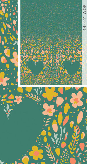 Garden Dreamer Love Garden Vibrant BORDER PRINT.Priced per 25cm