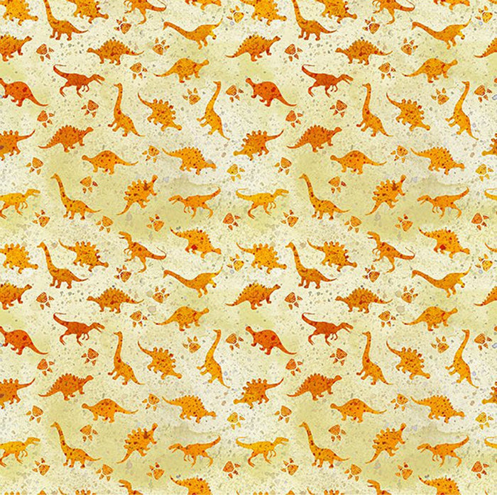 Dinosaur Friends by Jason Yenter 6 DIN 1, Mini Dino Orange.Priced per 25cm