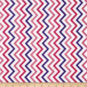 Zig Zag fabric in pink, purple red