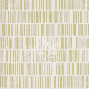 A fabric with a modern geometric pattern in white and gold colors.
