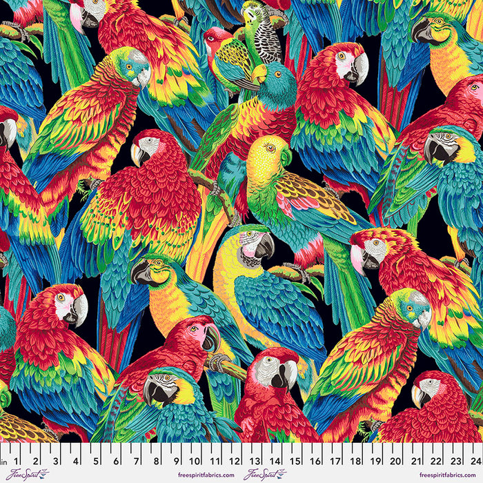 TREASURE ISLAND by Philip Jacobs (SNOW LEOPARD)- Polly Parrots BLACK PWSL106.Priced per 25cm