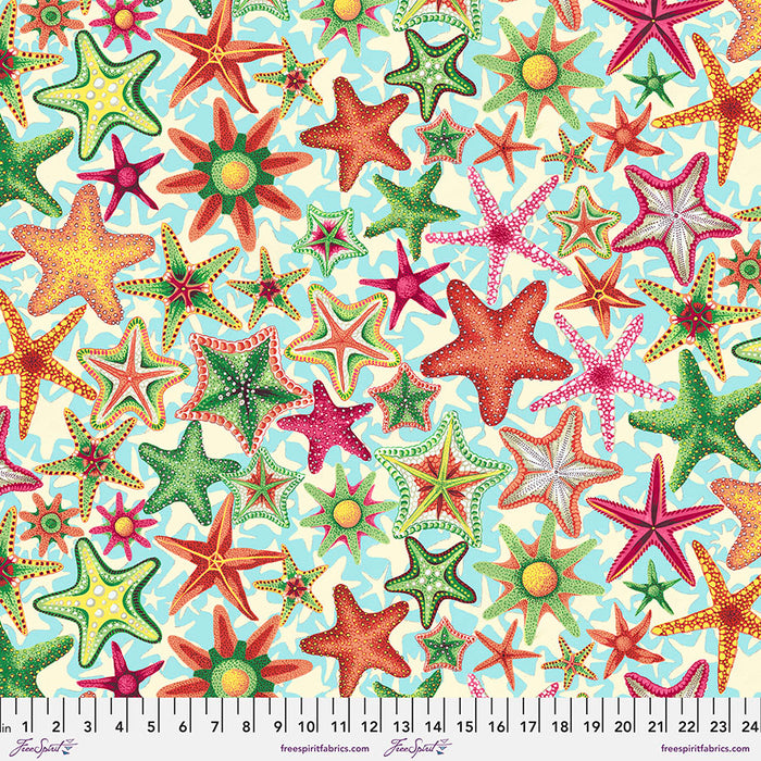 TREASURE ISLAND by Philip Jacobs (SNOW LEOPARD)- Starfish BLUE PWSL117.Priced per 25cm