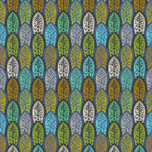 A piece of multicolored floral patterned fabric by Anna Maria Horner.