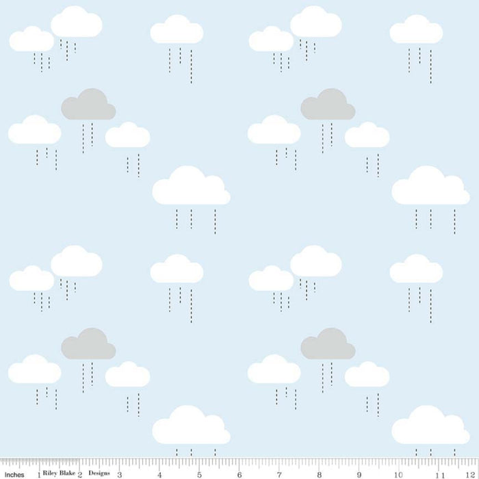 When Skies are Grey C5602 Blue - Cloud..Priced per 25cm.