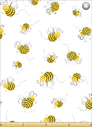 Sweet Bees Basics by SusyBee SB20197-100 WHITE.Priced per 25cm