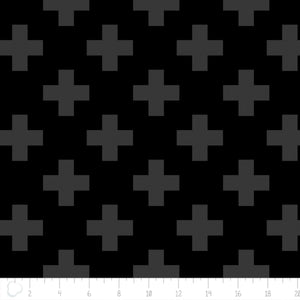 Pattern of gray crosses on a black background with a measurement scale at the bottom.