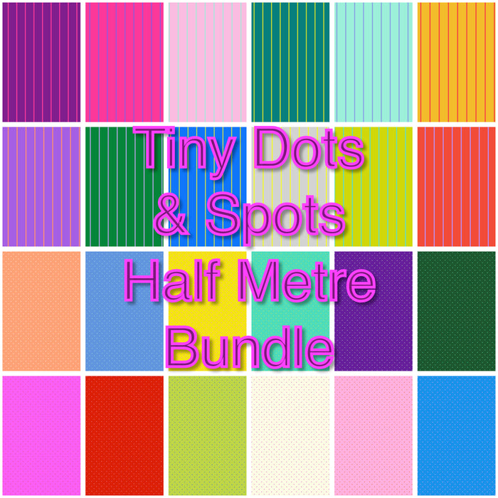 *Tiny Co-Ordinates - Tiny Dots & Stripes by Tula Pink HALF METRE BUNDLE - (24 Fabrics)