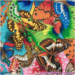 TREASURE ISLAND by Philip Jacobs (SNOW LEOPARD)- Tropical Butterflies MULTI PWSL107.Priced per 25cm