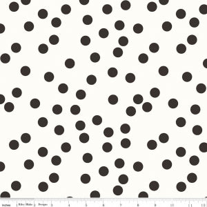 “Yes, Please”   C6556—BLACK Dots.Priced per 25cm.