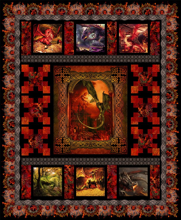 *Dragons by Jason Yenter QUILT KIT RED
