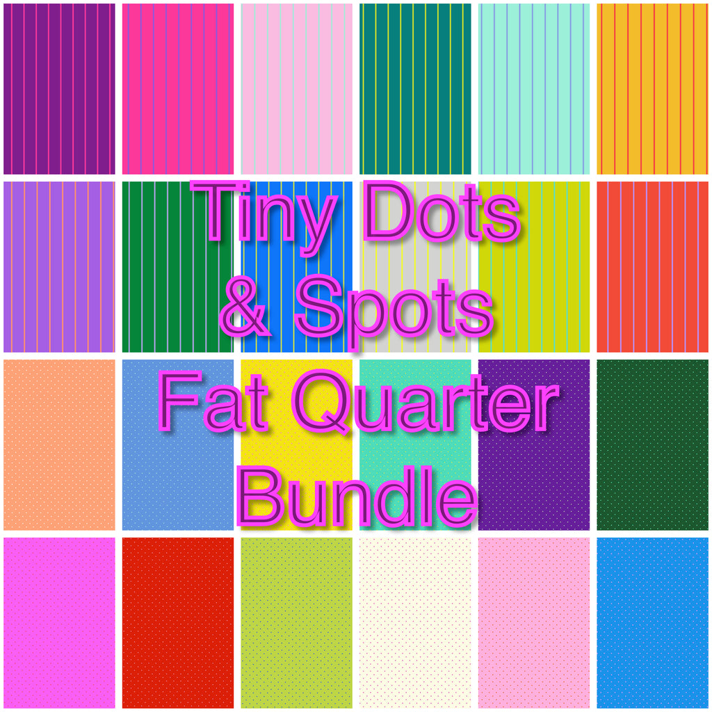 *Tiny Co-Ordinates - Tiny Dots & Stripes by Tula Pink FAT QUARTER BUNDLE - (24 Fabrics)